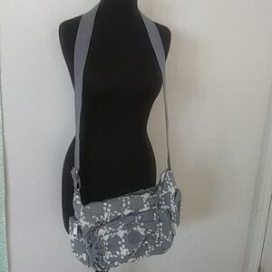 Beautiful gray and white Kipling cross body purse